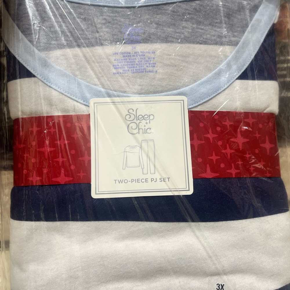 Sleep Chic Striped Blue and White Pajama Set